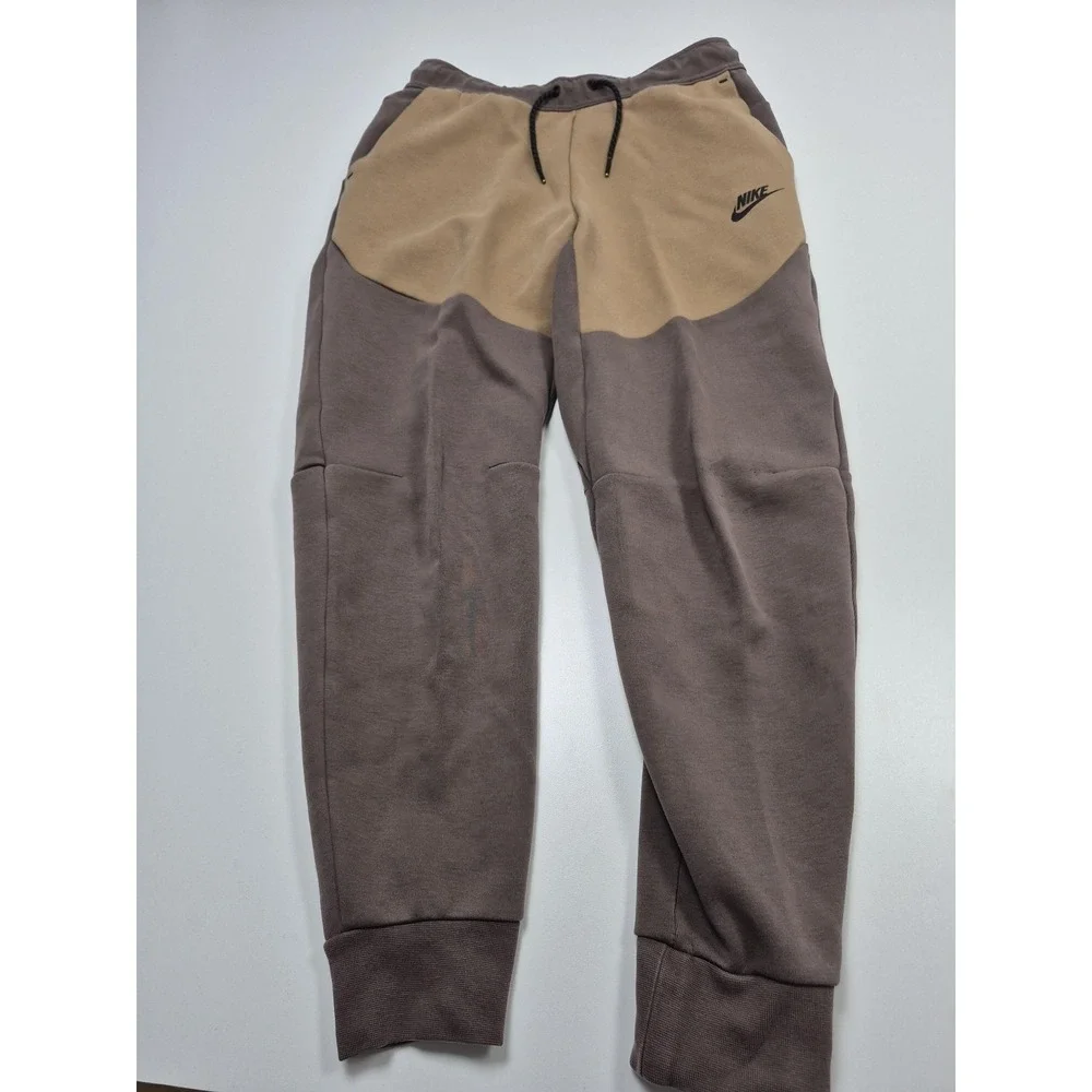 Nike Sweatpants Brown Tech Fleece Joggers Pockets Colorblock CU4495-004 Men's S